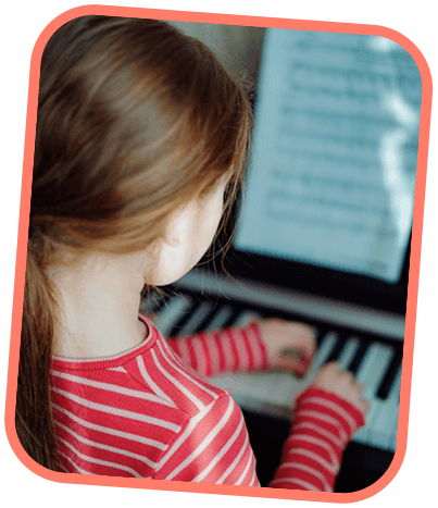 Child playing piano